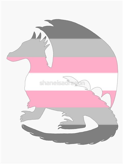 Demigirl Pride Dragon Silhouette Sticker By Shaneisadragon Redbubble