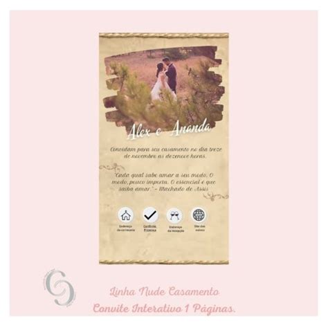 Convite Interativo Casamento Linha Nude Elo Produtos Especiais