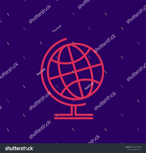 Red World Globe Icon Earth Globe Stock Vector Royalty Free 1528125488