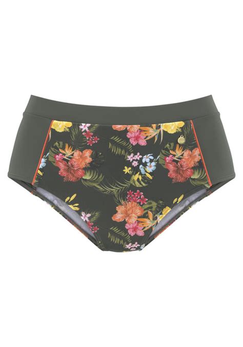 Lascana Highwaist Bikini Hose Tahiti Oliv Bedruckt Lascana De