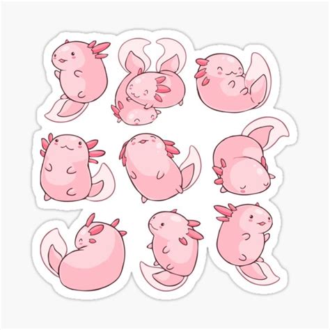 "Kawaii Axolotl Cute Axolotl Fat Axolotl" Sticker for Sale by ...