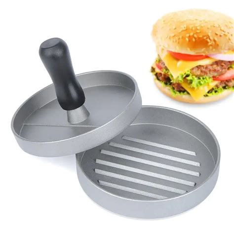 Round Shape Hamburger Press Aluminum Alloy Hamburger Meat Beef Grill