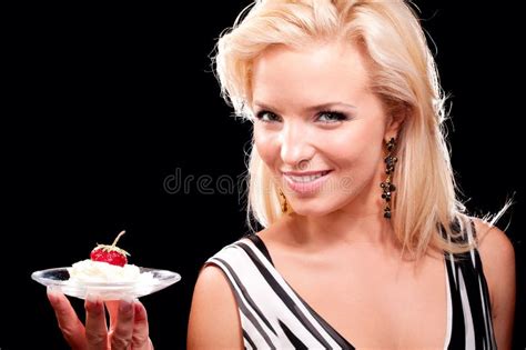 Blonde Woman With Juicy Strawberry Stock Image Image Of Headshot Strawberry 25314129