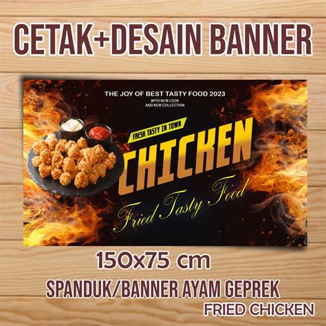 Jual CETAK SPANDUK FRIED CHICKEN 150X75 Shopee Indonesia