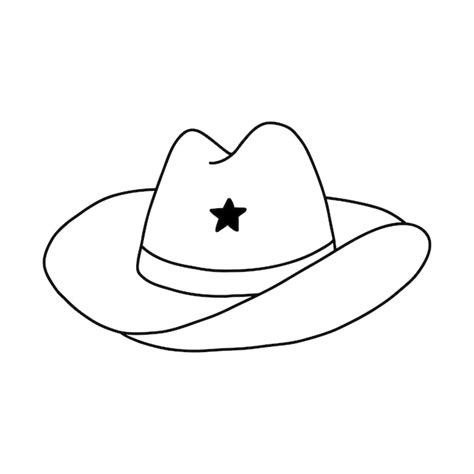 Premium Vector | Cute hand drawn doodle of cowboy hat with outline ...