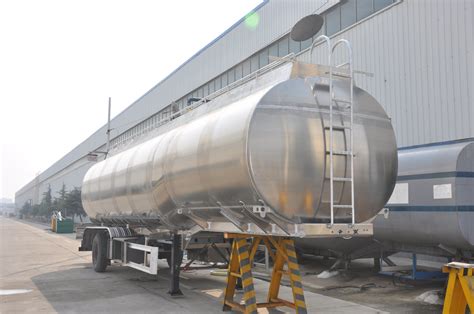 3 Axles Stainless Steel Edible Liquid Oil Tanker Trailers Petrol Fuel