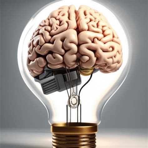 Premium AI Image 3d Brain Inside Of Transparent Light Bulb A Brain