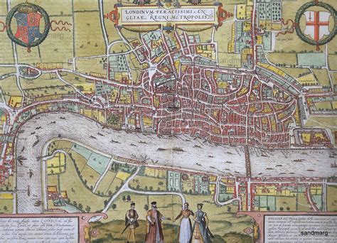 Historical Map Of Mid Tudor London Frans Hogenberg