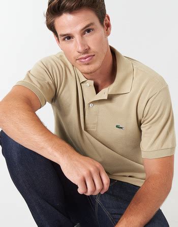 Lacoste Polo L Classique Beige Livraison Gratuite Spartoo