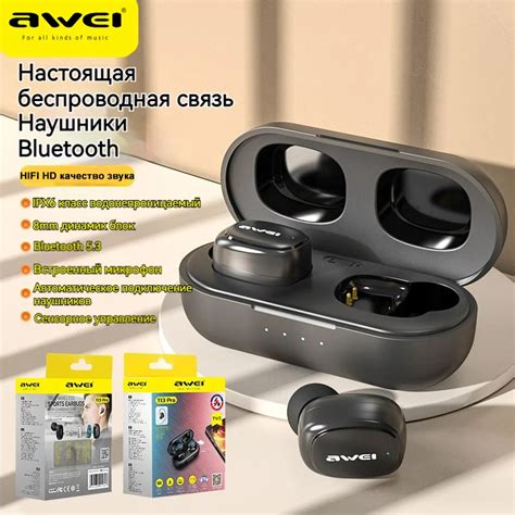 Awei T Pro Fone Bluetooth Earphones Wireless Earbuds Bass In Ear Tws