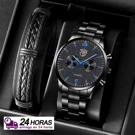 Reloj Anal Gico De Cuarzo Para Hombre Conjunto De Reloj Y Pulsera Regalo Barato Cron Grafo