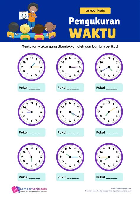 Pengukuran Waktu Membaca Jam 3 Lembarkerjacom