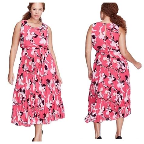 Lane Bryant Dresses Lane Bryant Floral Accordion Pleated Maxi Dress