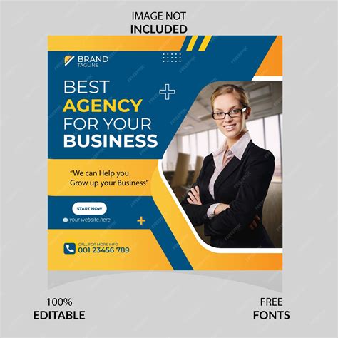 Premium Vector | Best marketing agency social media post design