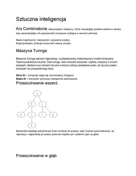 Egzamin Lipiec Pytania I Odpowiedzi Sztuczna Inteligencja Ars