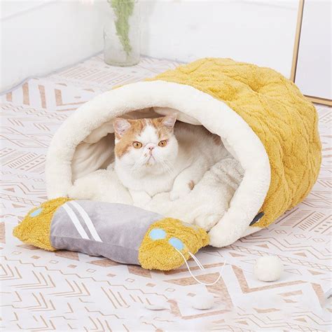 calming snuggle cat bed  pillow  warm calming bed  cat