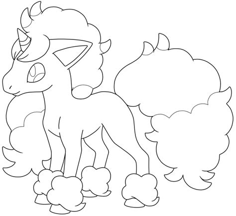 F2u Lineart 077 Ponyta Galarian Form By Pokemon Lines On Deviantart