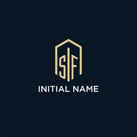 SF initial monogram logo with hexagonal shape style, real estate logo ...