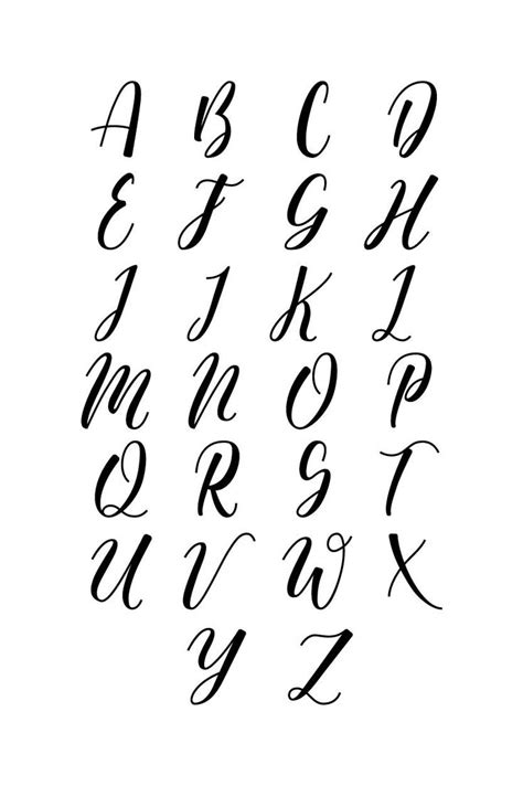 handwritten alphabet in cursive type