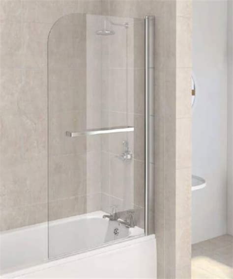 Aqualux Aqua 5 Radius Bath Panel With Towel Rail Polished Silver