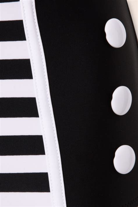 Belsira S Joelle Stripes Bikini Pants In Black And White Topvintage