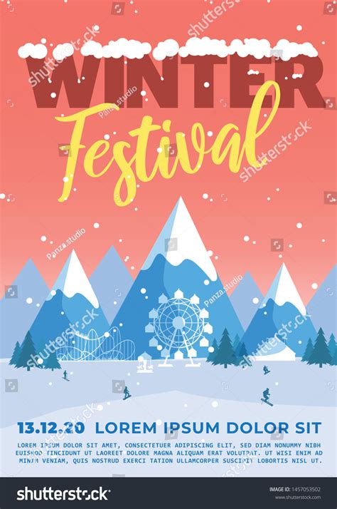 Winter Festival Carnival Poster Flyer Image Vectorielle De Stock