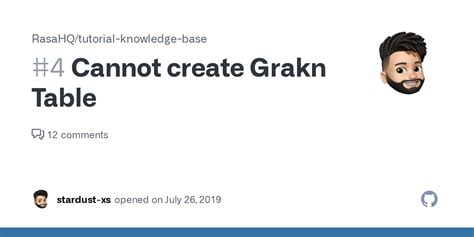 Cannot Create Grakn Table Issue 4 RasaHQ Tutorial Knowledge Base