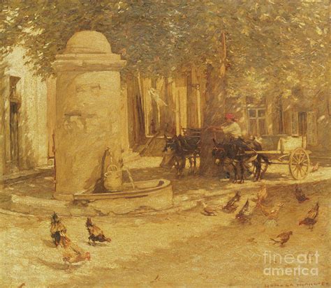 Fountain In A Provencal Village Painting By Henry Herbert La Thangue