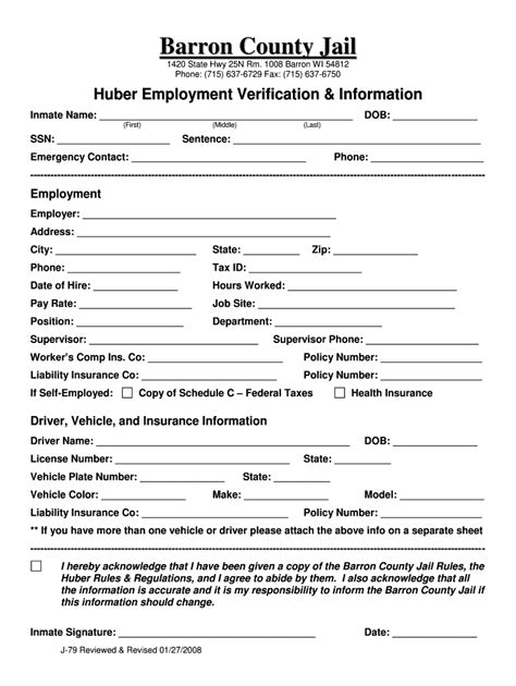 Barron County Jail Barron County Sheriff's Department Form - Fill Out ...