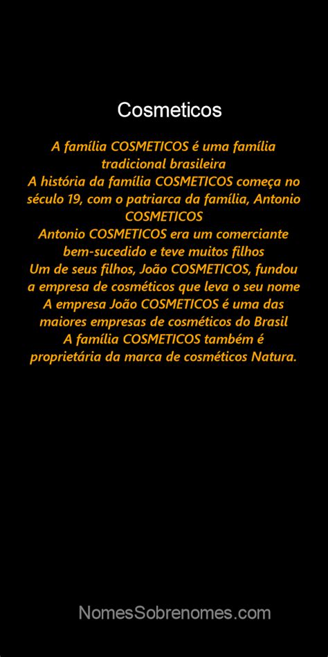 Qual A Hist Ria E Origem Do Sobrenome E Fam Lia Cosmeticos