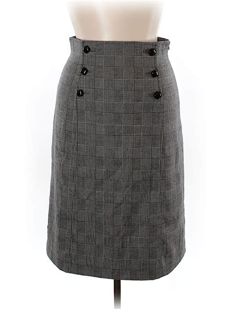 Banana Republic Plaid Gray Wool Skirt Size 14 76 Off Wool Skirts Skirts Fashion