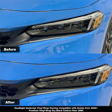 crux motorsports headlight undereye vinyl wrap overlay dry black carbon