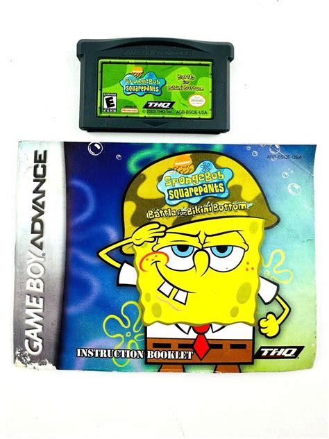 Spongebob Squarepants Battle For Bikini Bottom GBA Nintendo GBA Game Manual Etsy