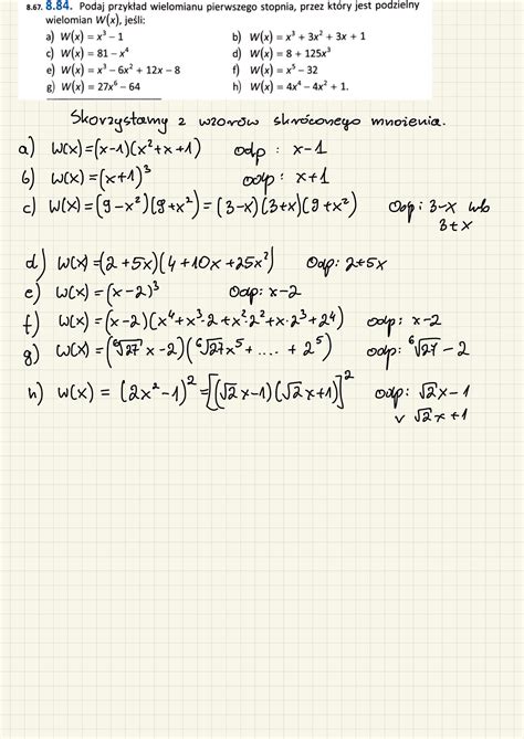 Powtórka przed maturą matematyka zadania 8 84 Kl 2 lo4