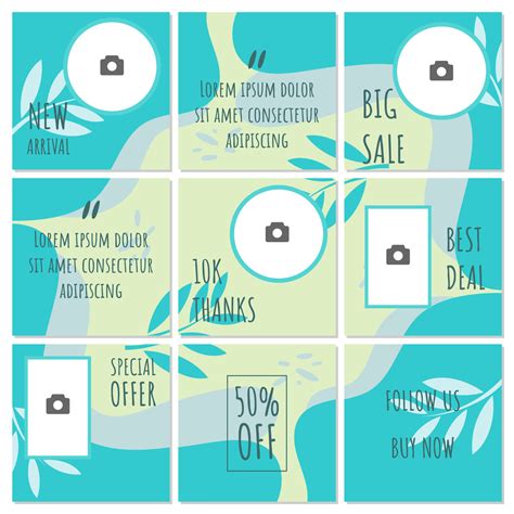 Social Media Puzzle Template and Copy Space Vector Illustration. Blank