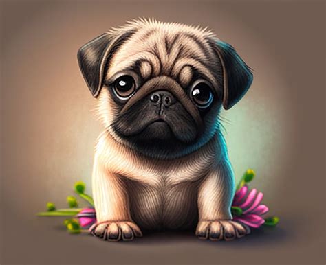 Download Ai Generated Pug Puppy Royalty Free Stock Illustration