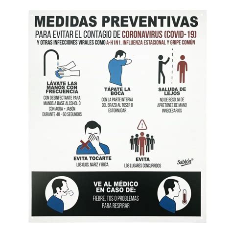 Cómo prevenir la COVID 19 Poster con recomendaciones marca Sablón