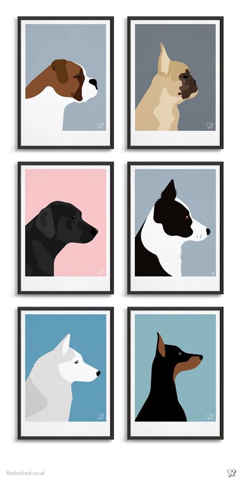 Dog Prints Dog Design Art Easy Canvas Art Dog Wall Art