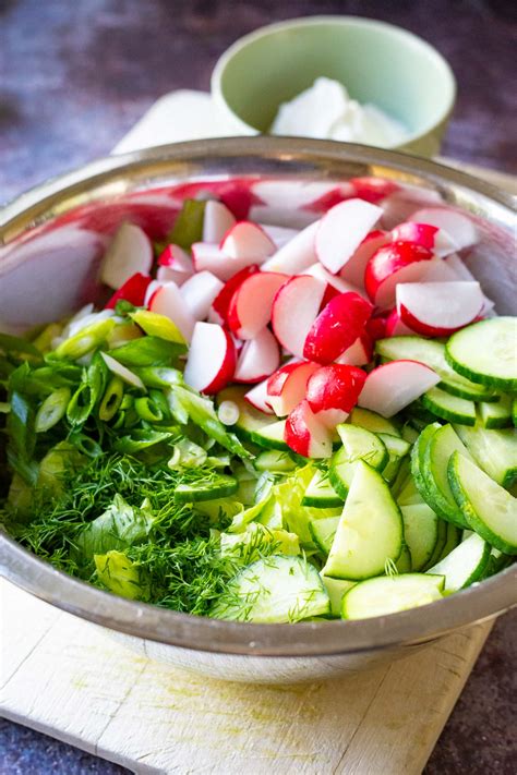 Lithuanian Summer Garden Salad With Sour Cream Taste Of Lithuania