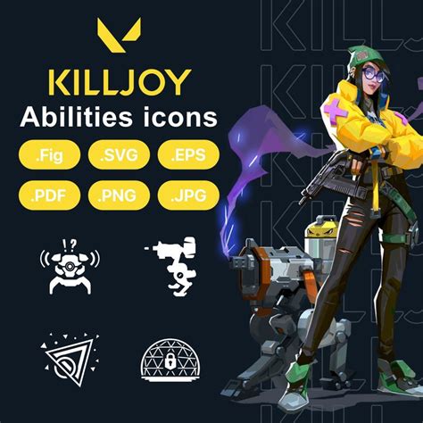 Valorant Killjoy Agent Abilities Icons Svg Png Eps Pdf Figma Vector