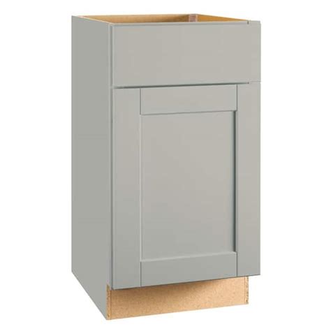 Hampton Bay Shaker 18 In W X 24 In D X 34 5 In H Assembled Base Kitchen Cabinet In Dove Gray