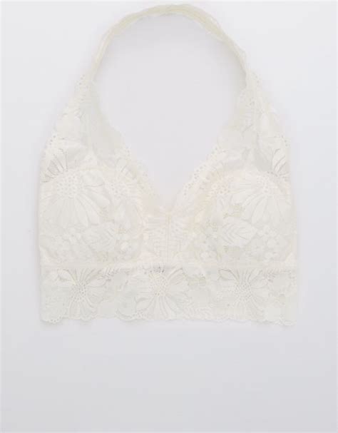 Aerie Garden Party Lace Padded Halter Bralette