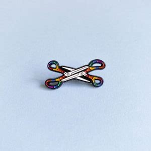 Lesbian Scissors Pride Pin Subtle Pride Badge Lesbian Bisexual LGBT Rainbow Queer Badge