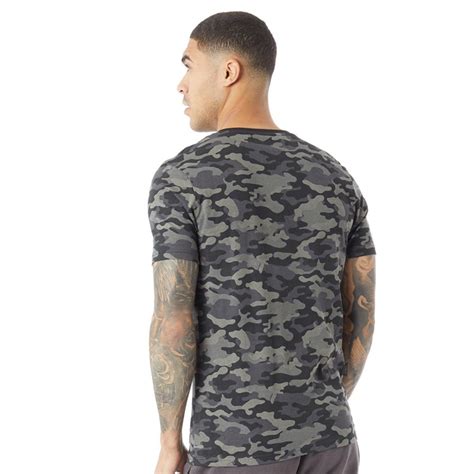 Buy Fluid Mens Camo Print T Shirt Black Camo