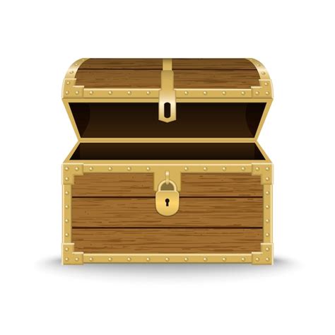 Premium Vector Realistic Wooden Chest Illustration