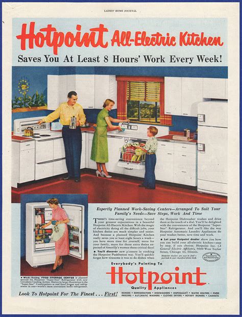 Vintage 1951 Hotpoint Refrigerator Range Dish Washer Appliances 1950s Print Ad Ebay