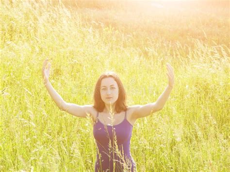 Beautiful Brunette Enjoys Life Stock Photo Image Of Girl Freshness