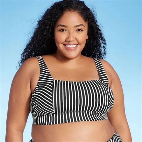 Kona Sol Swim Black And White Bathing Suit Bikini Top Kona Sol Swim