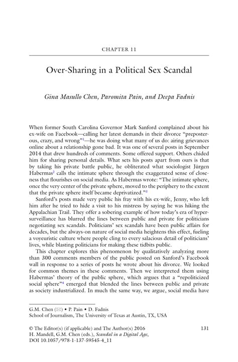 Pdf Over Sharing In A Political Sex Scandal