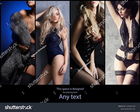 Set Photos Beautiful Sexy Women Lingerie Stock Photo 2128003700 Shutterstock